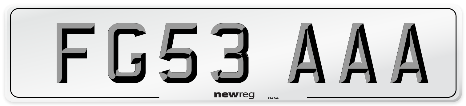 FG53 AAA Number Plate from New Reg